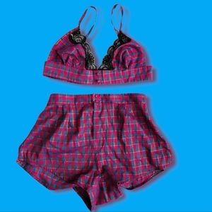 Victoria's Secret vintage plaid bralette and boxers